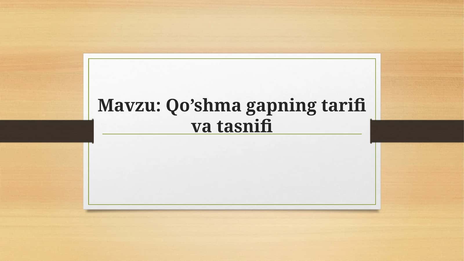Qo’shmagapning tarifi va tasnifi
