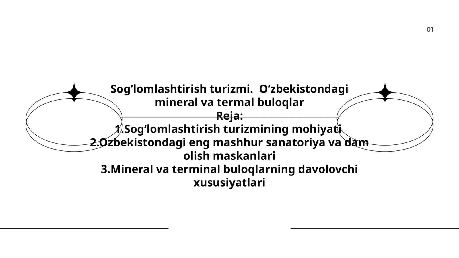 Sogʻlomlashtirish turizmi. Oʻzbekistondagi mineral va termal buloqlar