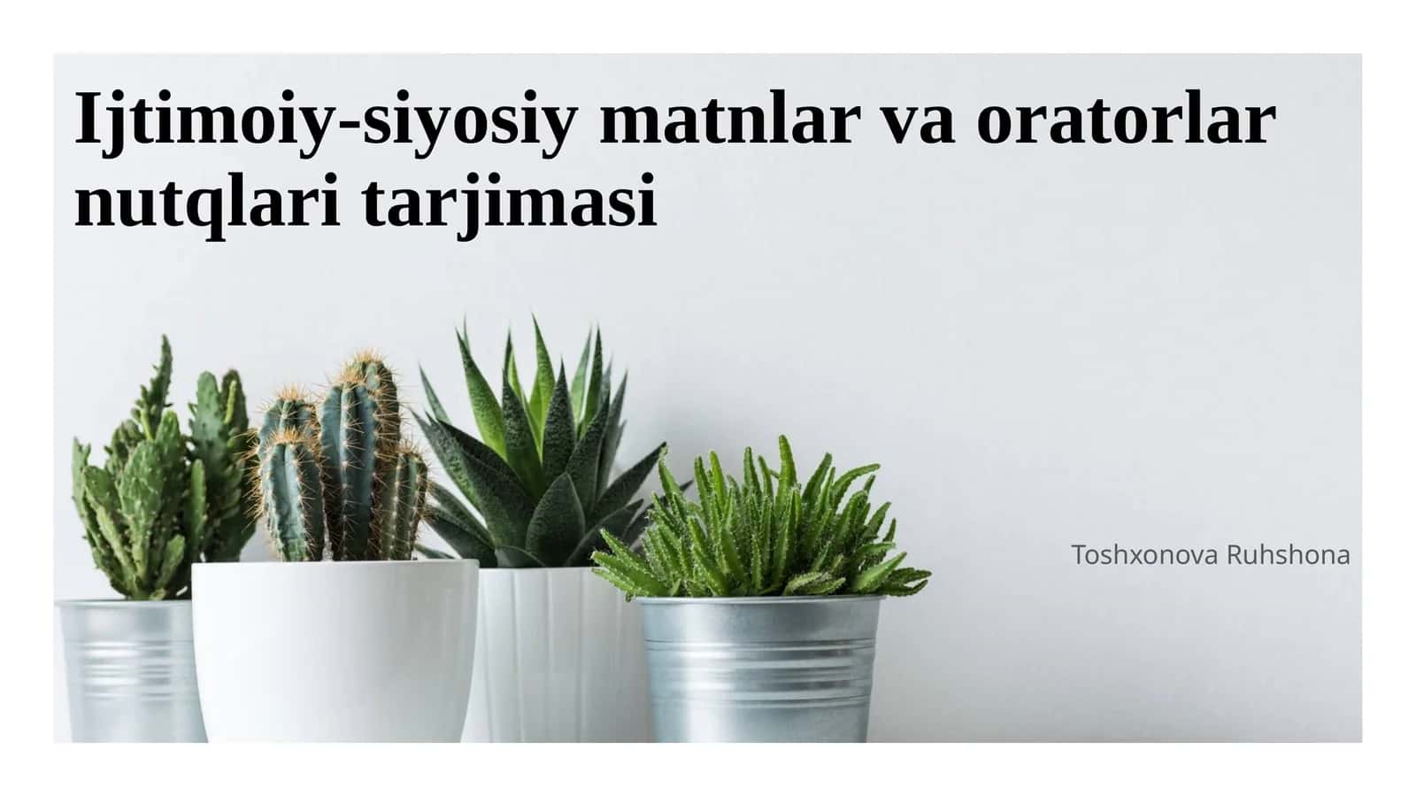 Ijtimoiy-siyosiy matnlar va oratorlar nutqlari tarjimasi