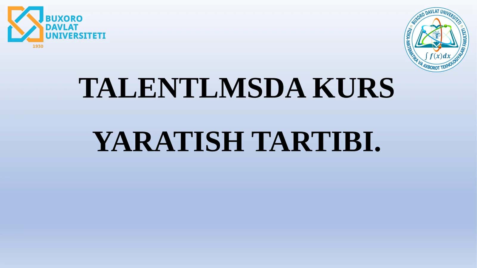 TALENTLMSDA KURS YARATISH TARTIBI