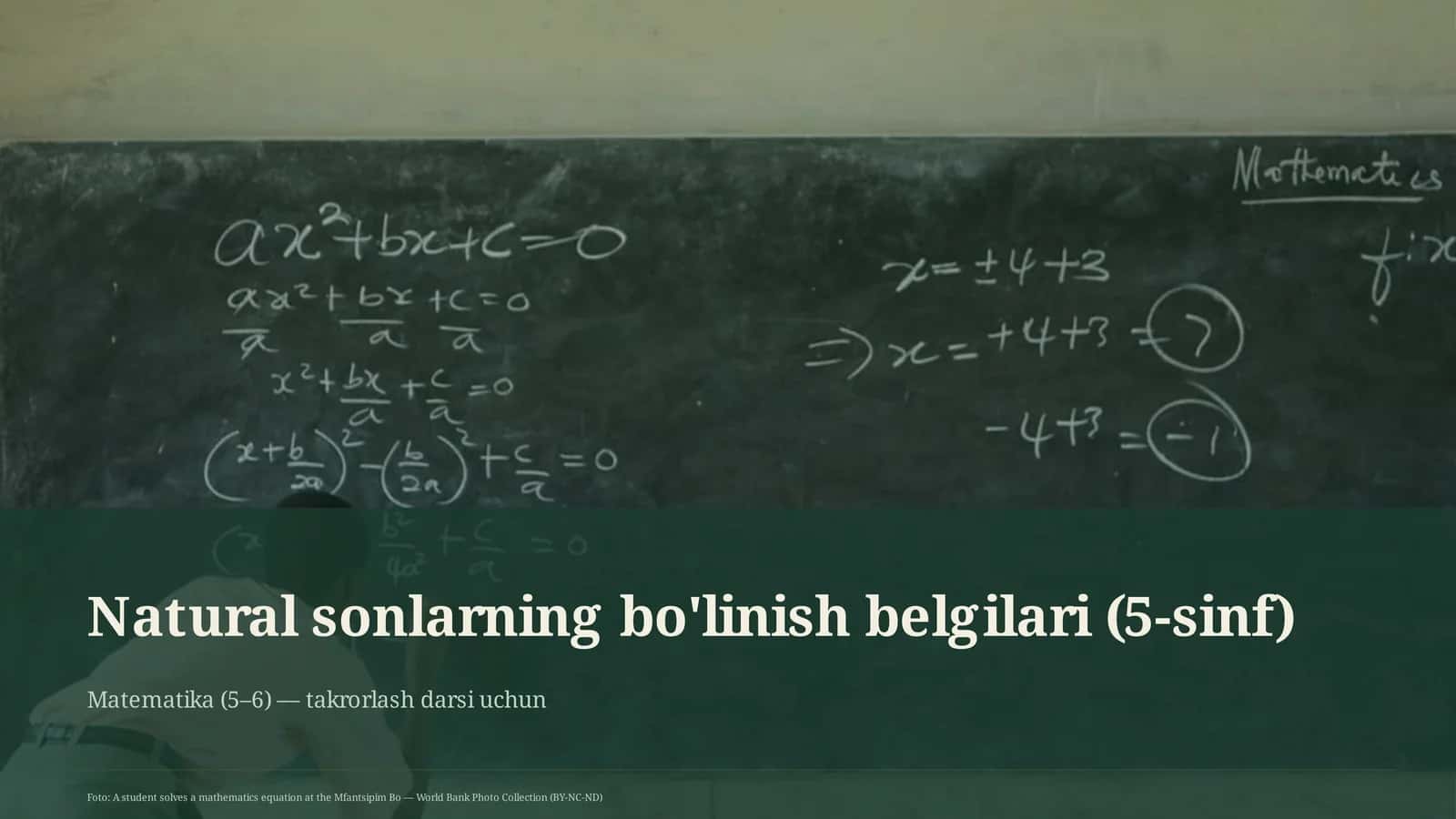 Natural sonlarning bo'linish belgilari (5-sinf)