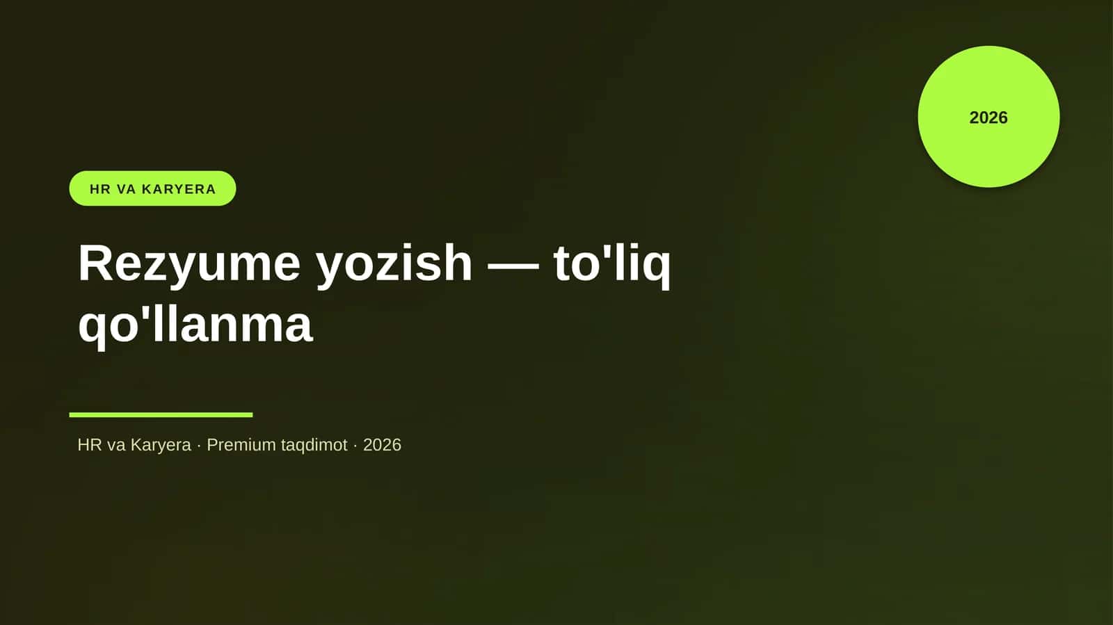 Rezyume yozish — to'liq qo'llanma