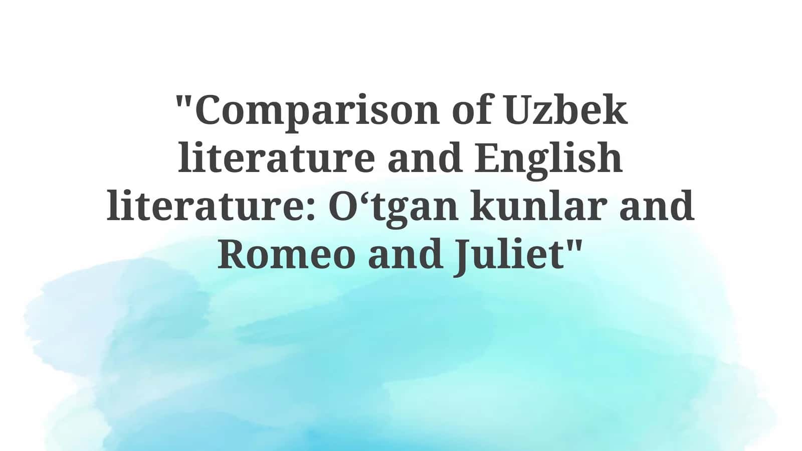 Literary Echoes: Exploring 'Days Gone By' and 'Romeo and Juliet'