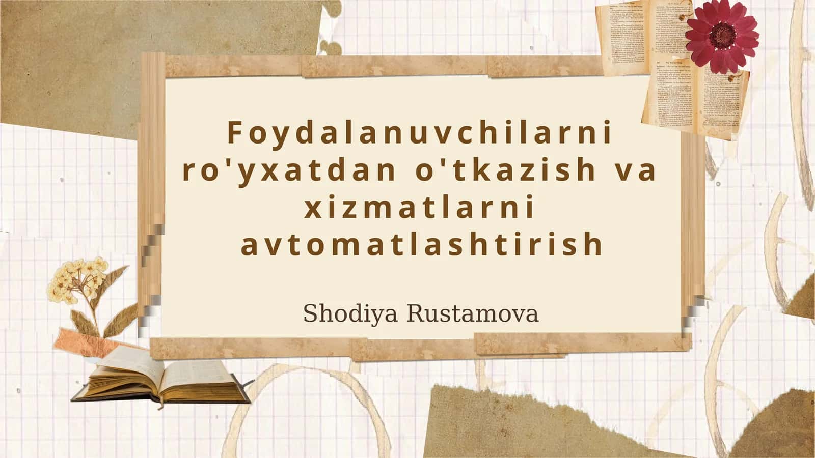 Foydalanuvchilarni ro'yxatdan o'tkazish va xizmatlarni avtomatlashtirish