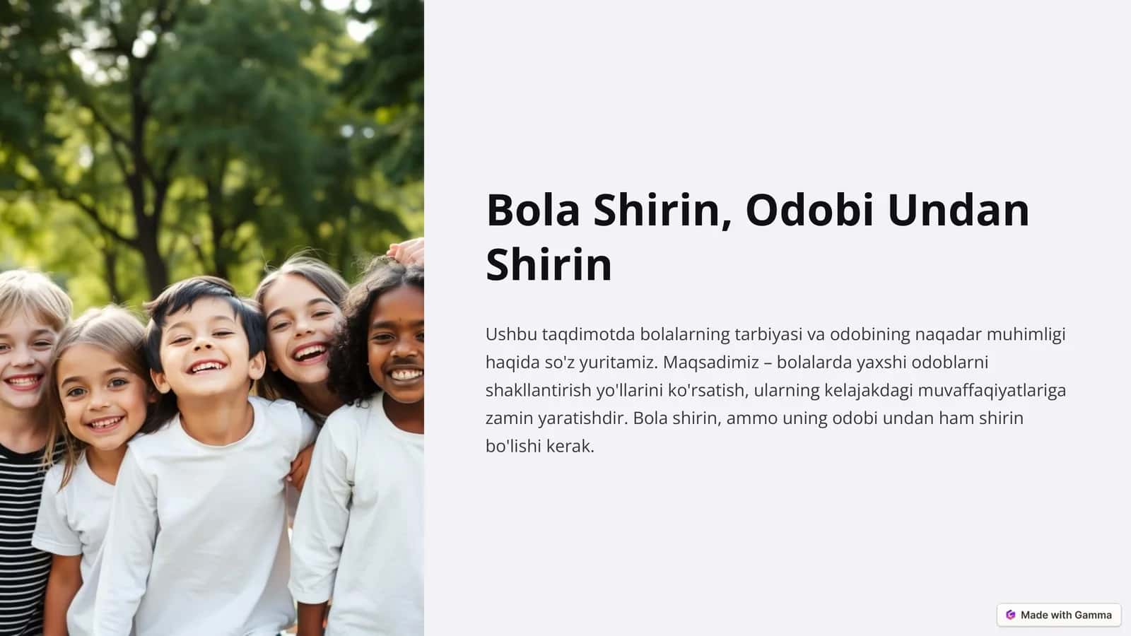 Bola Shirin, Odobi Undan Shirin