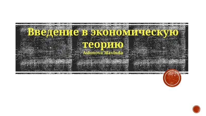 Введение в экономическую теорию