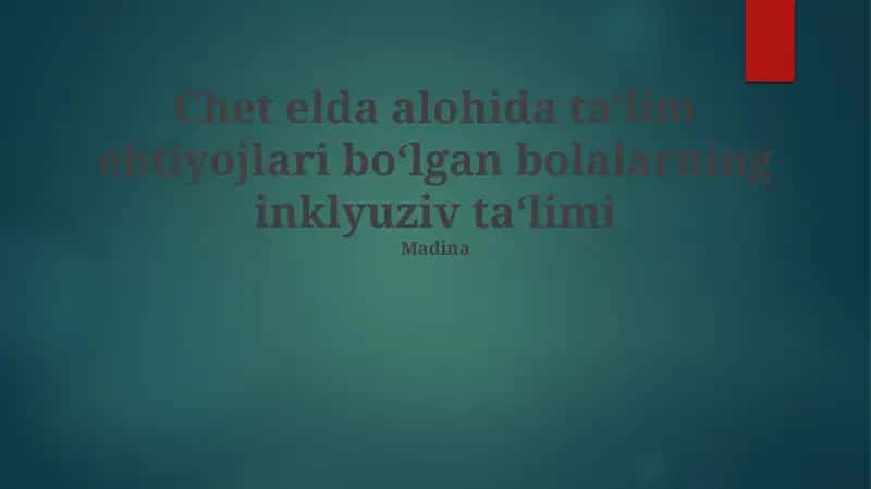 Inklyuziv ta'lim
