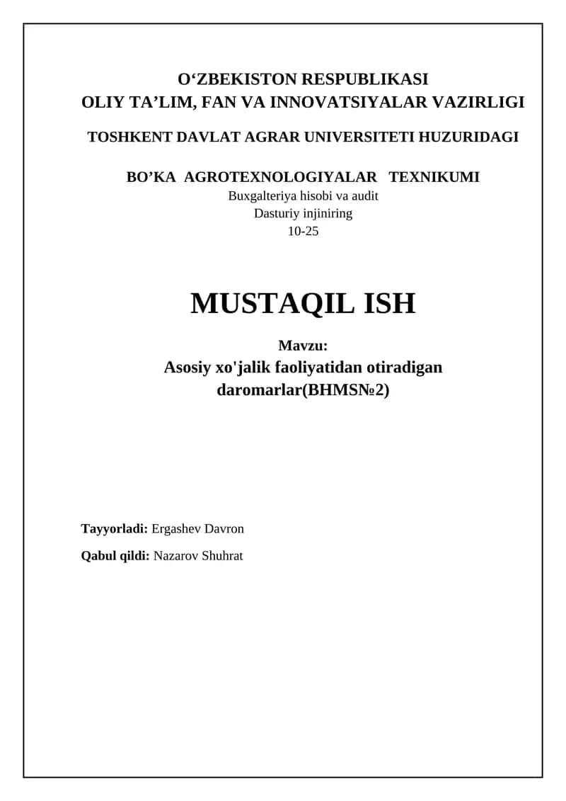 Buxgalteriya hisobi va audit