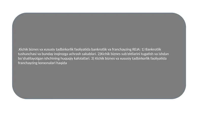 Bankrotlik va franchayzing