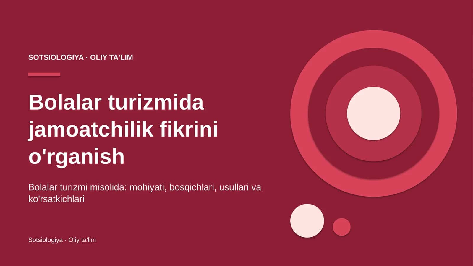 Bolalar turizmida jamoatchilik fikrini o'rganish