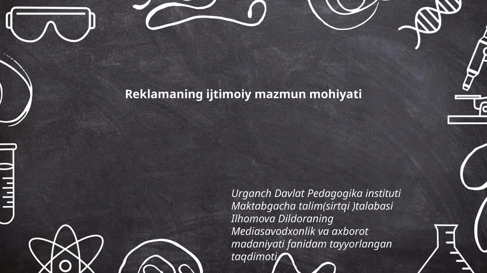 Reklamaning ijtimoiy mazmun mohiyati
