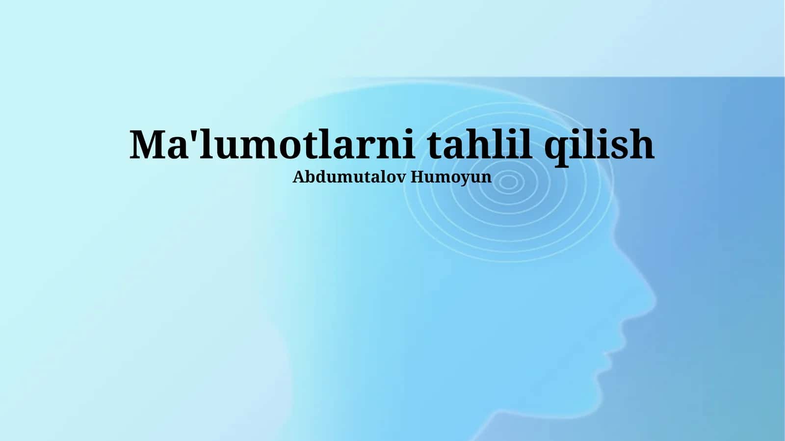Ma'lumotlarni tahlil qilish