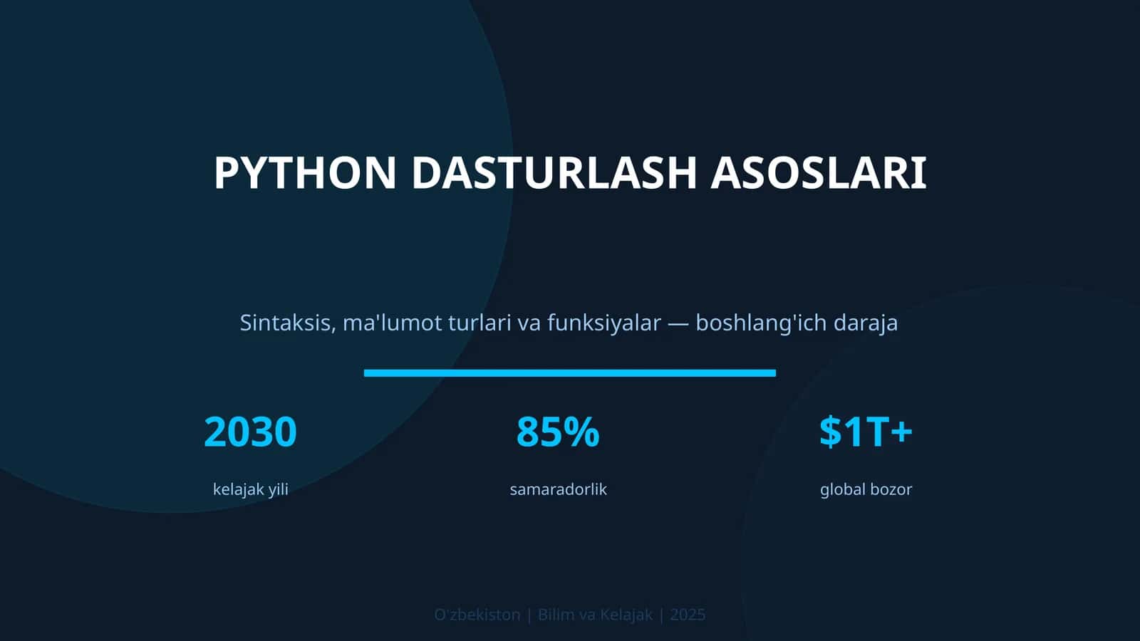 PYTHON DASTURLASH ASOSLARI