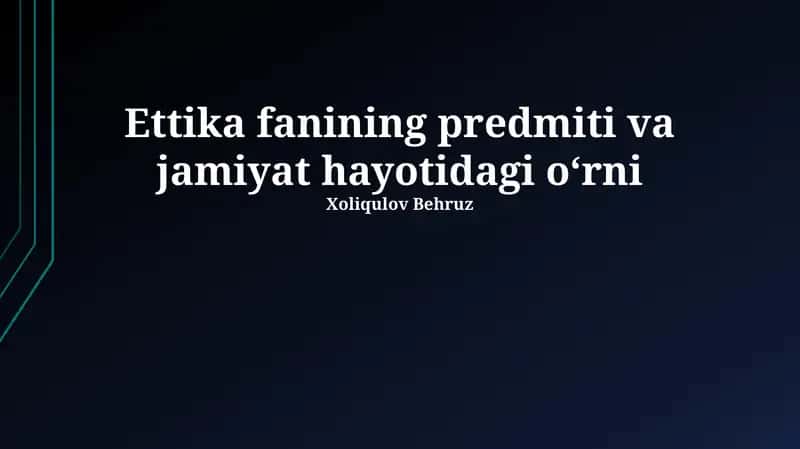 Axloqiy madaniyatni rivojlantirish