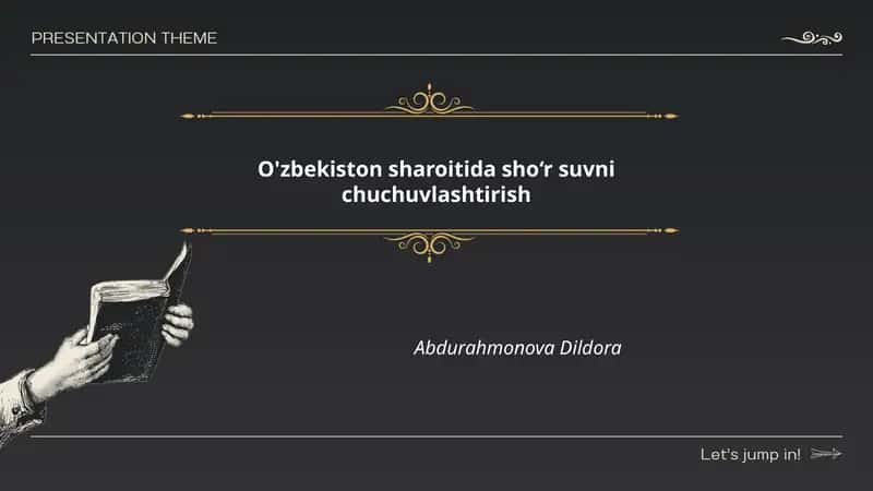 O'zbekiston sharoitida sho‘r suvni chuchuvlashtirish