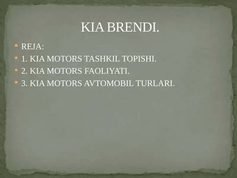 KIA MOTORS