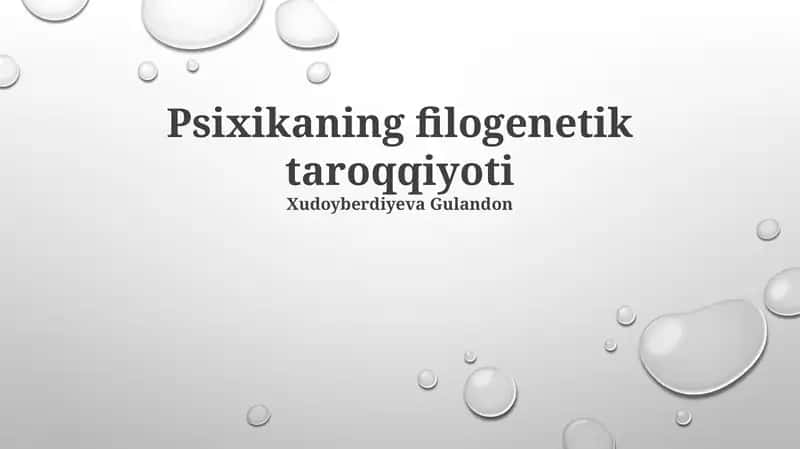 Psixikaning filogenetik taroqqiyoti