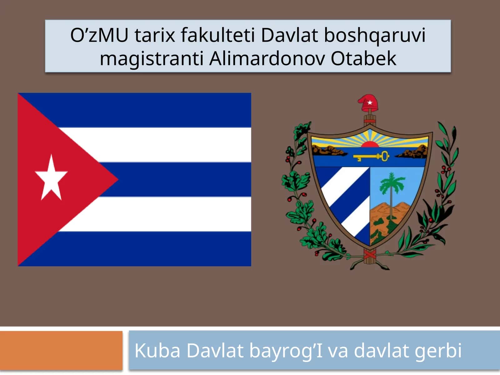 Kuba Davlat bayrogi va davlat gerbi
