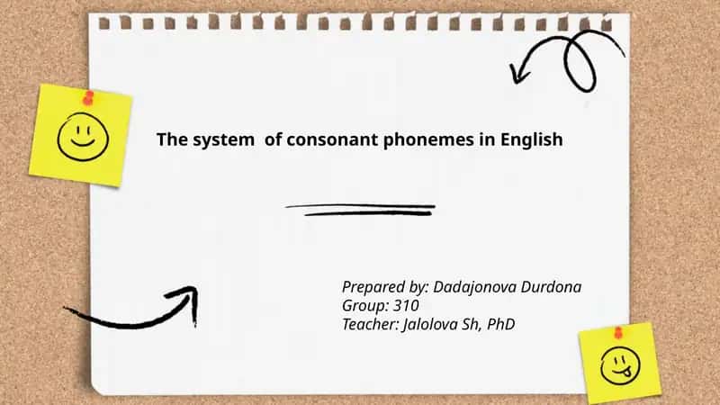 The system of consonant phonemes in English
