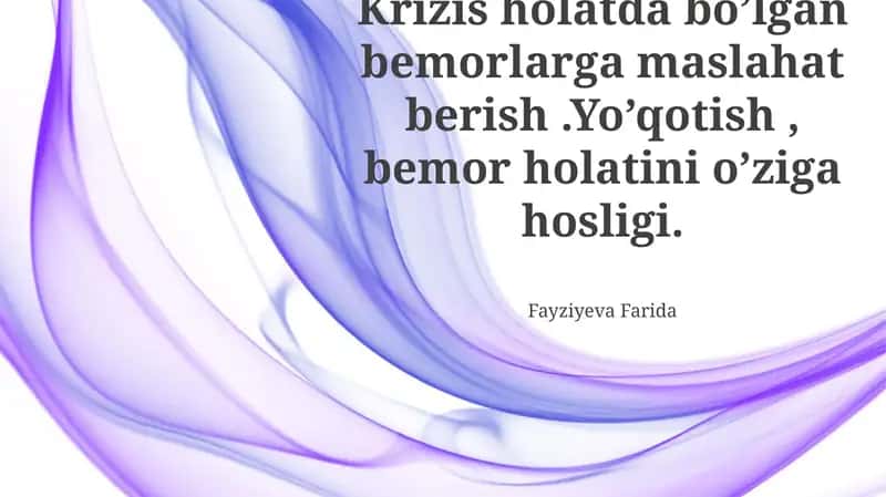Inqirozdagi Bemorlarga Maslahat Berish