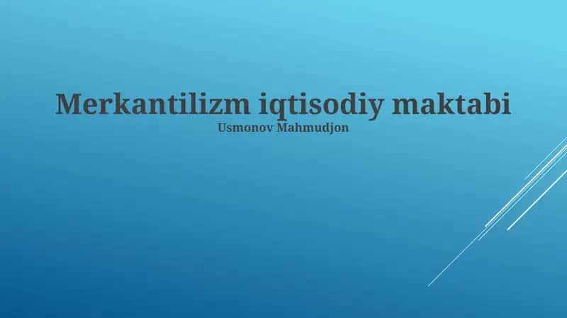 Merkantilizm iqtisodiy maktabi