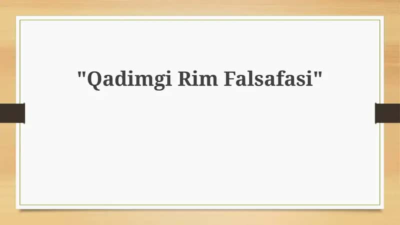 Qadimgi Rim Falsafasi