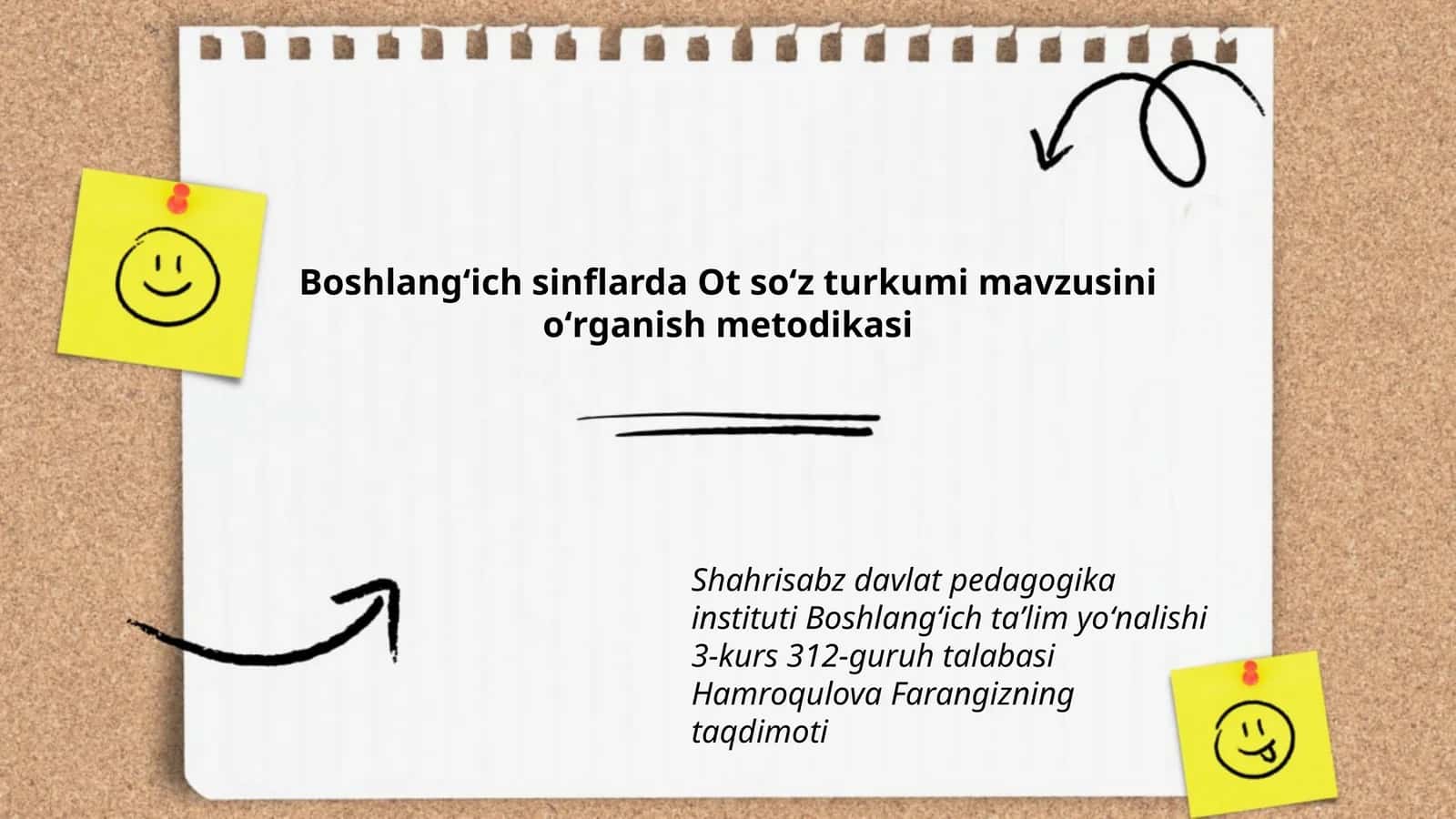 Boshlangʻich sinflarda Ot soʻz turkumi mavzusini oʻrganish metodikasi