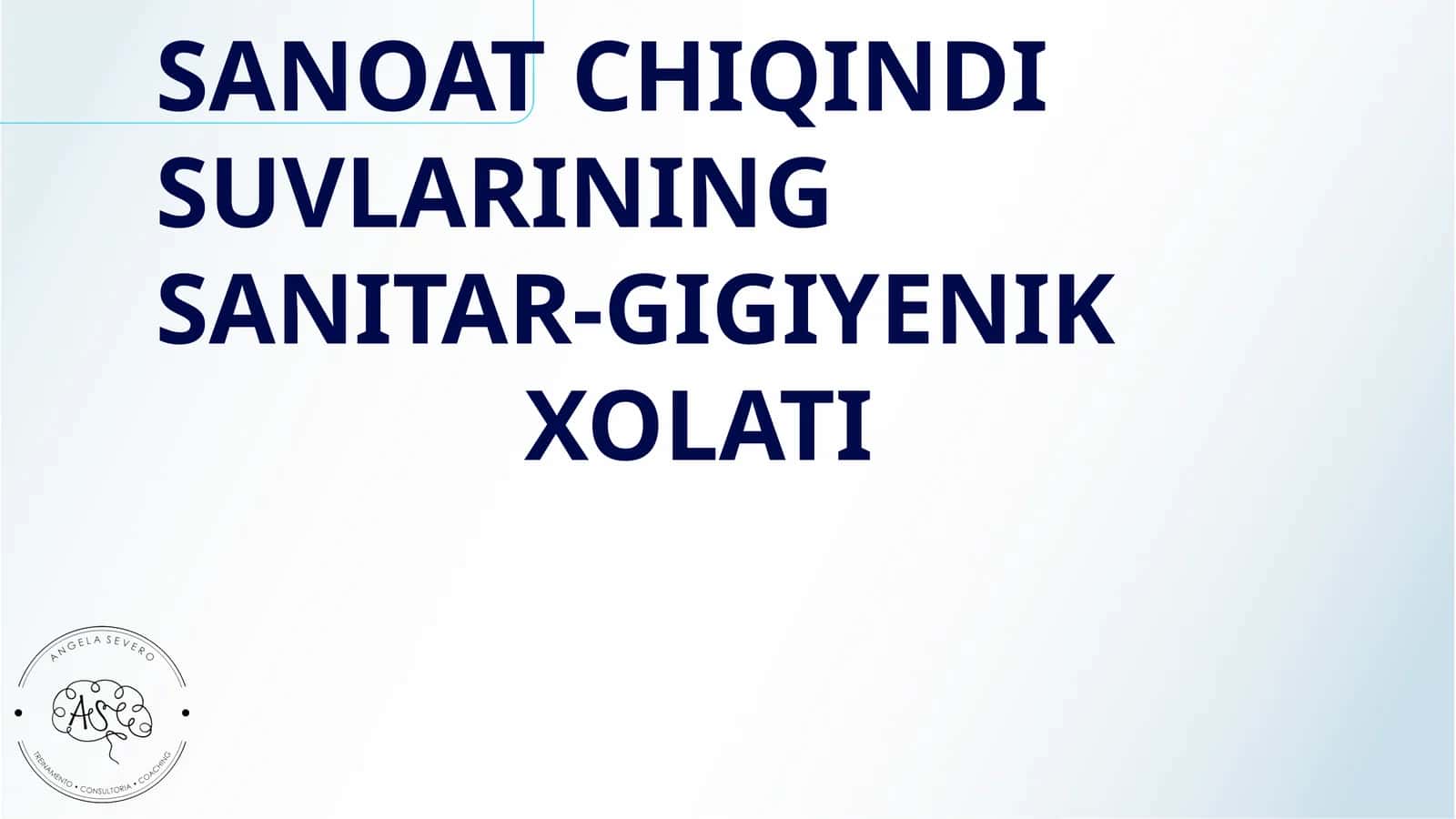 SANOAT CHIQINDI SUVLARINING SANITAR-GIGIYENIK XOLATI