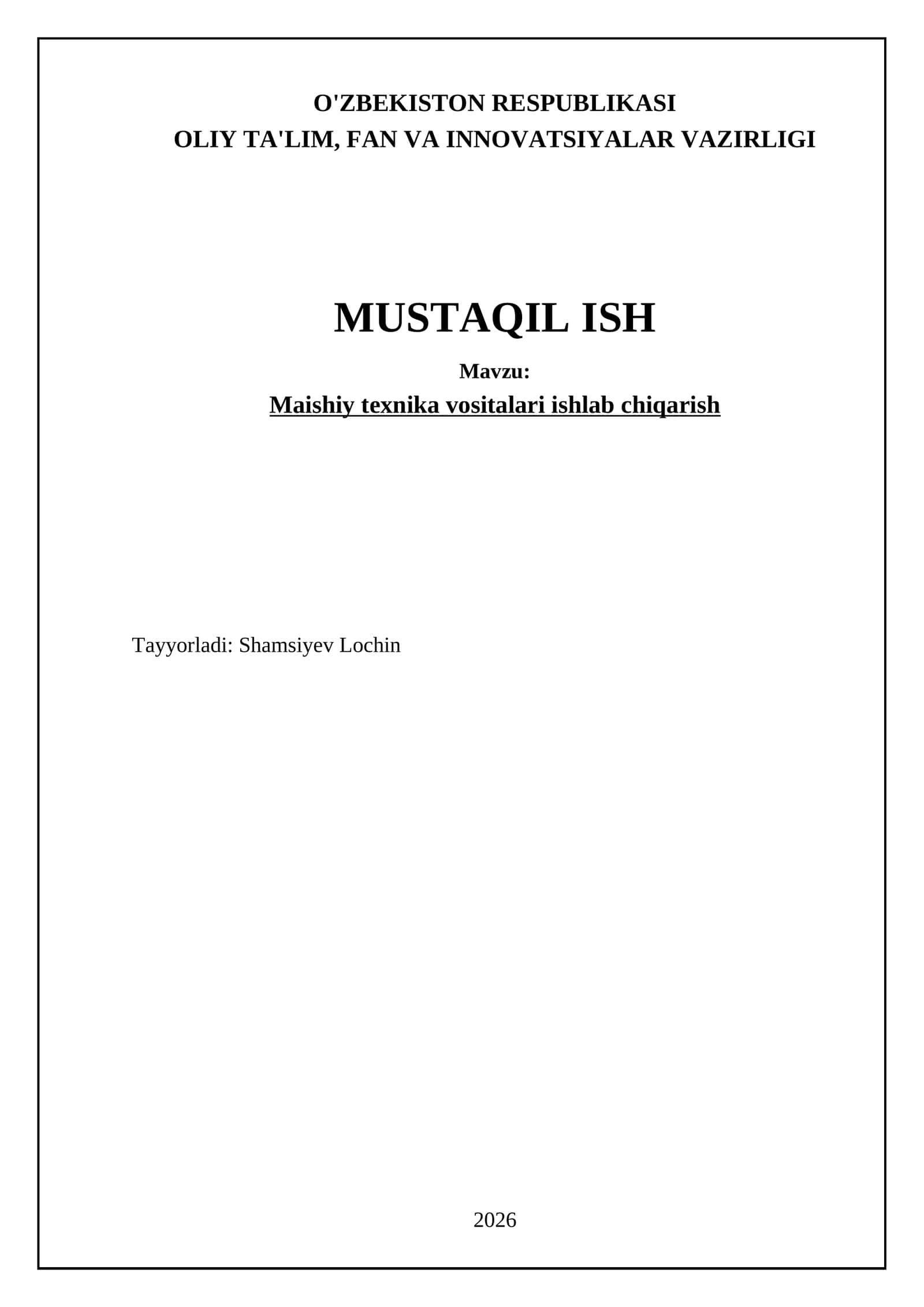 Maishiy texnika vositalari ishlab chiqarish