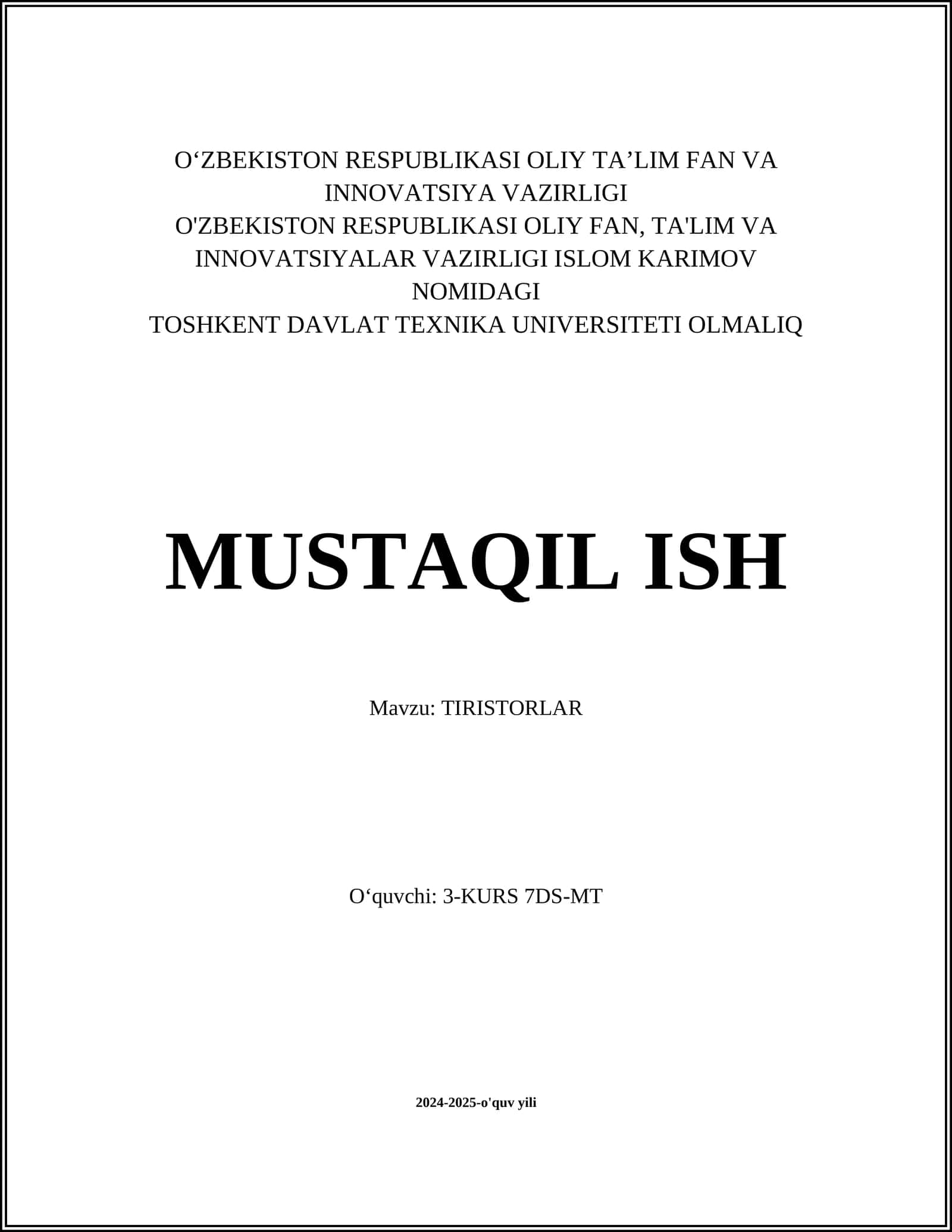 TIRISTORLAR