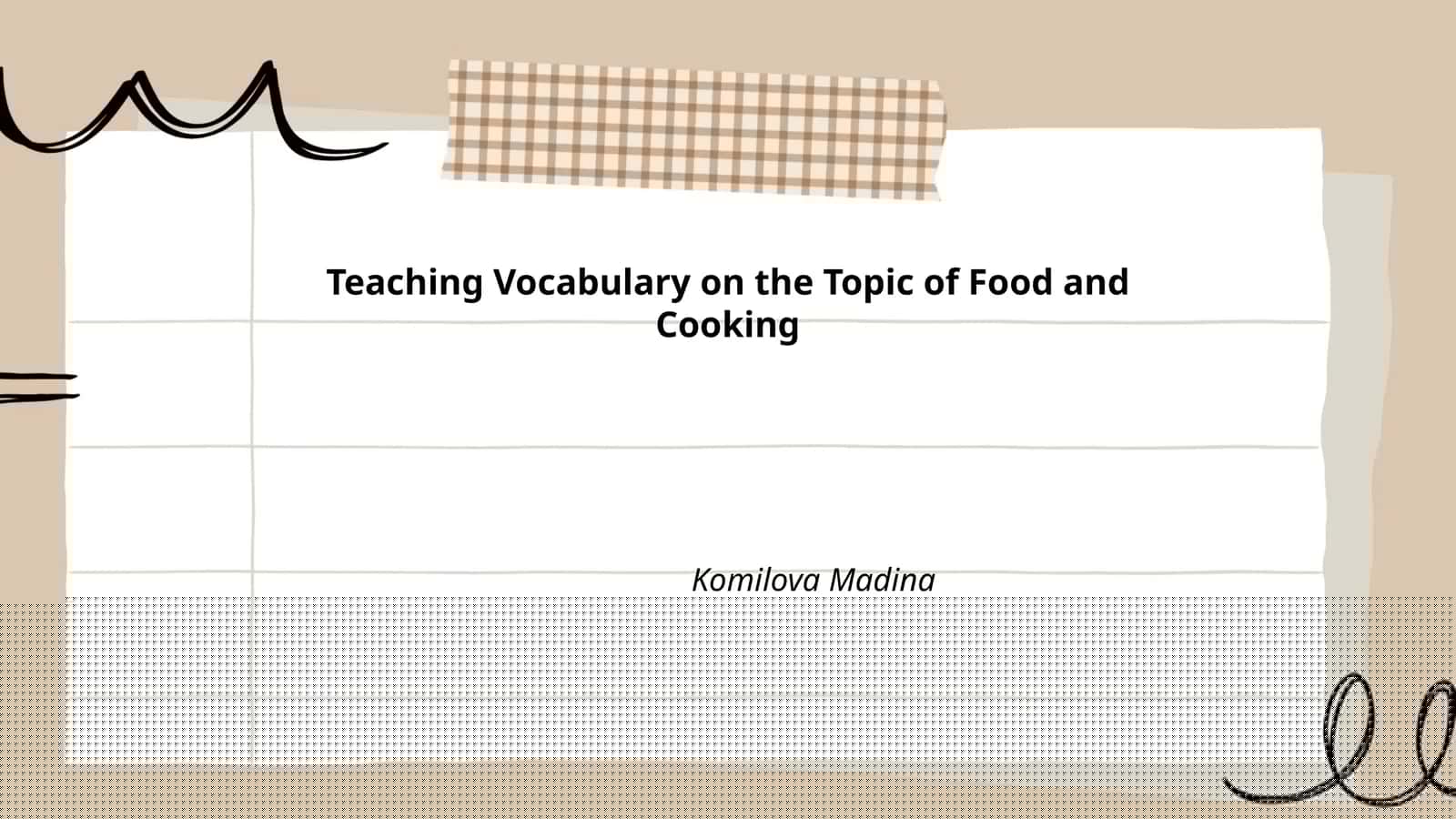 Teaching Vocabulary on the Topic of Food and Cooking