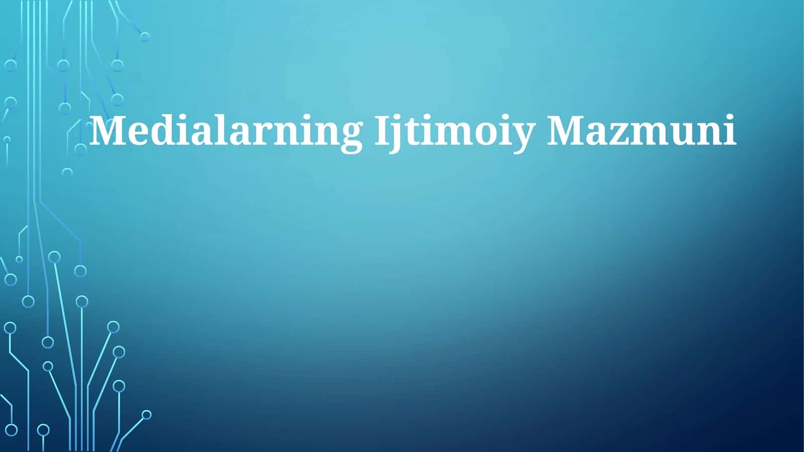 Medialarning Ijtimoiy Mazmuni