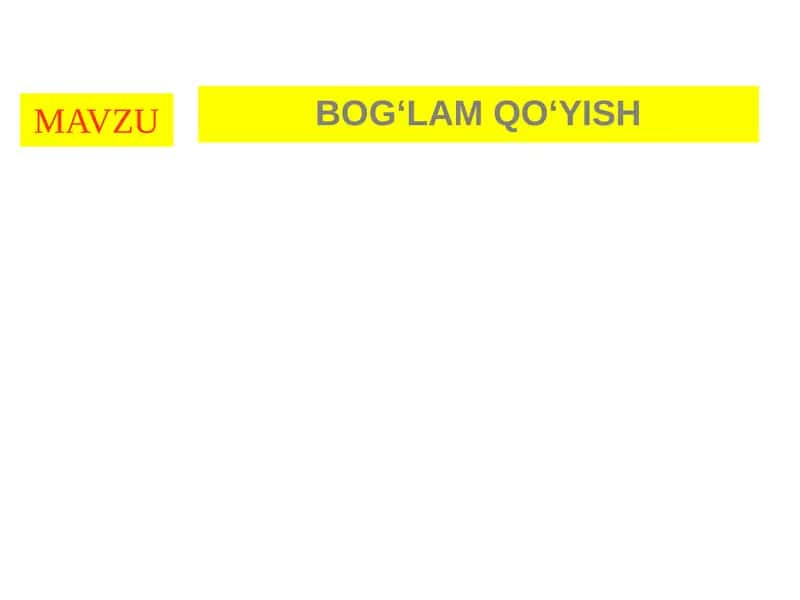 BOG‘LAM QO‘YISH
