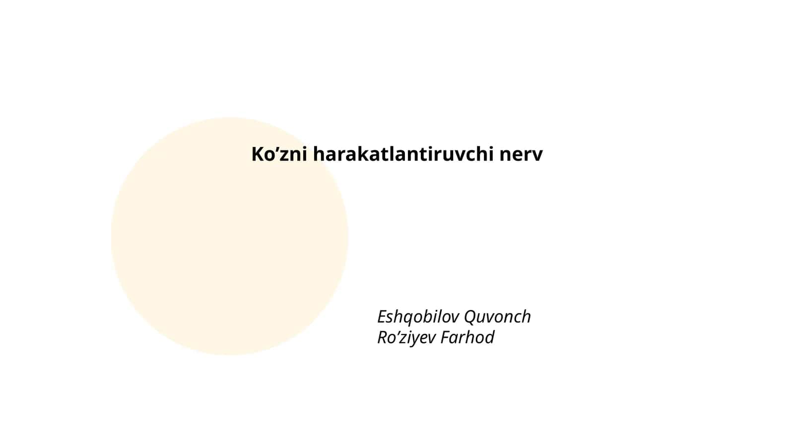 Ko'zni harakatlantiruvchi nerv anatomiyasi