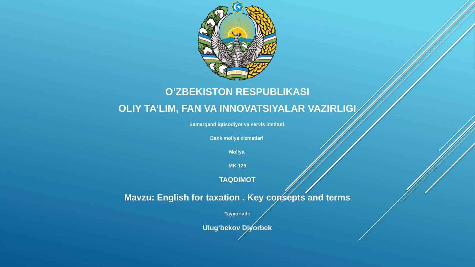 English for taxation. Key concepts and terms