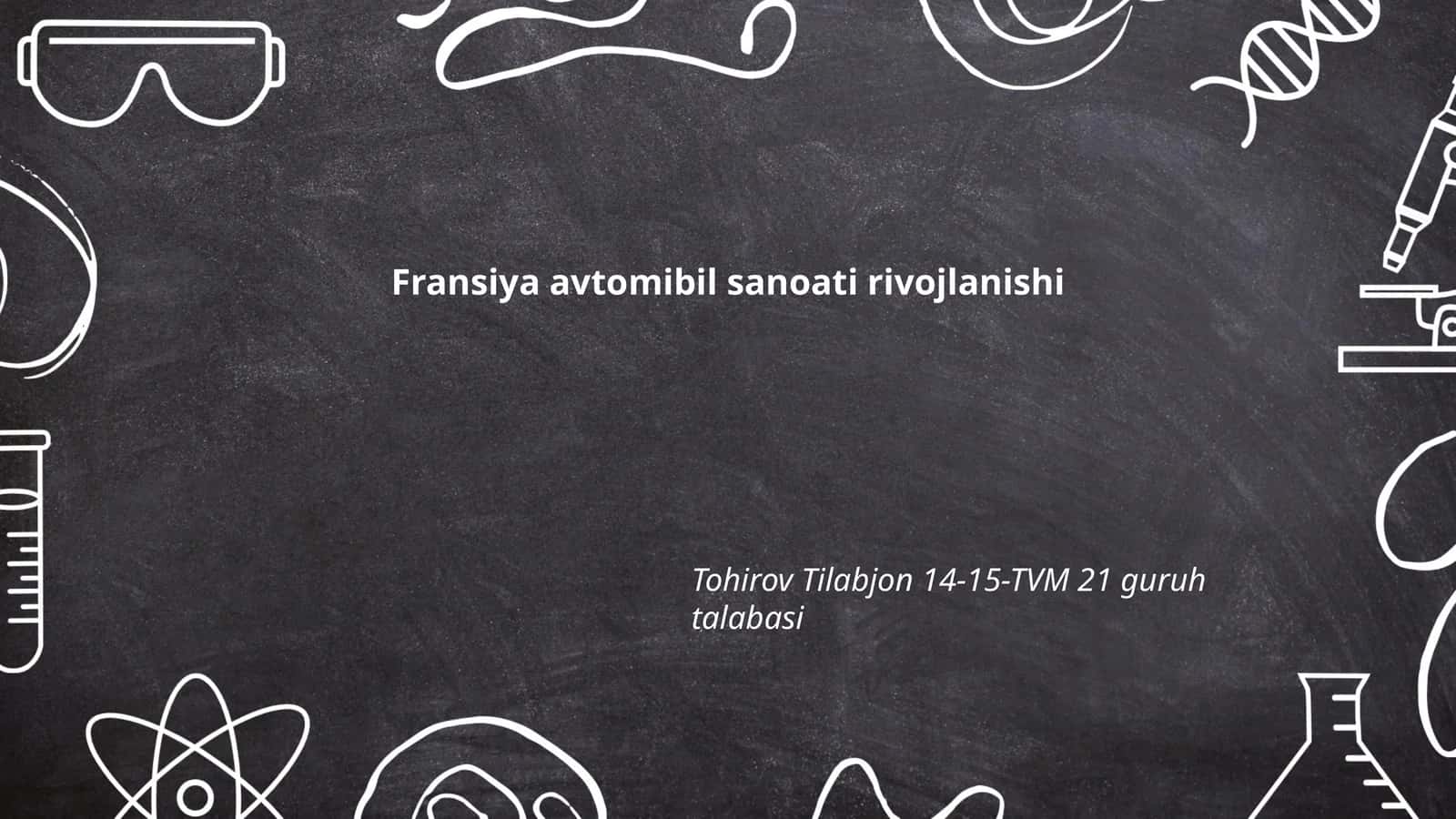 Fransiya avtomobil sanoati rivojlanishi