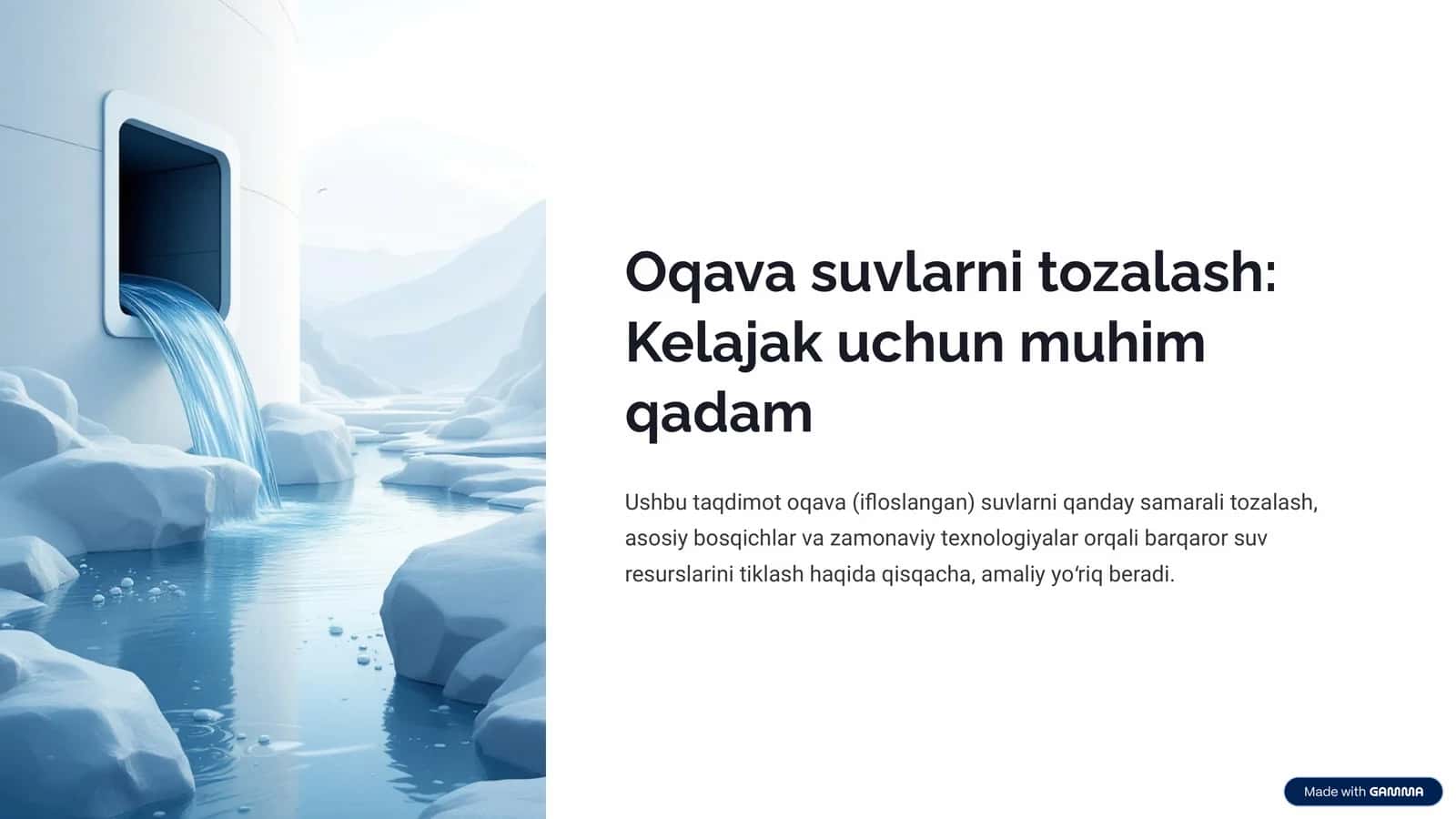 Oqava suvlarni tozalash: Kelajak uchun muhim qadam