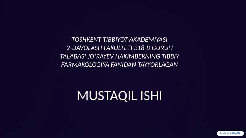 Xavfli o‘smalarga qarshi dori vositalari