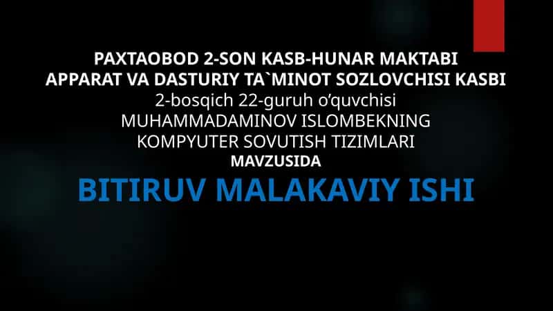PAXTAOBOD 2-SON KASB-HUNAR MAKTABI