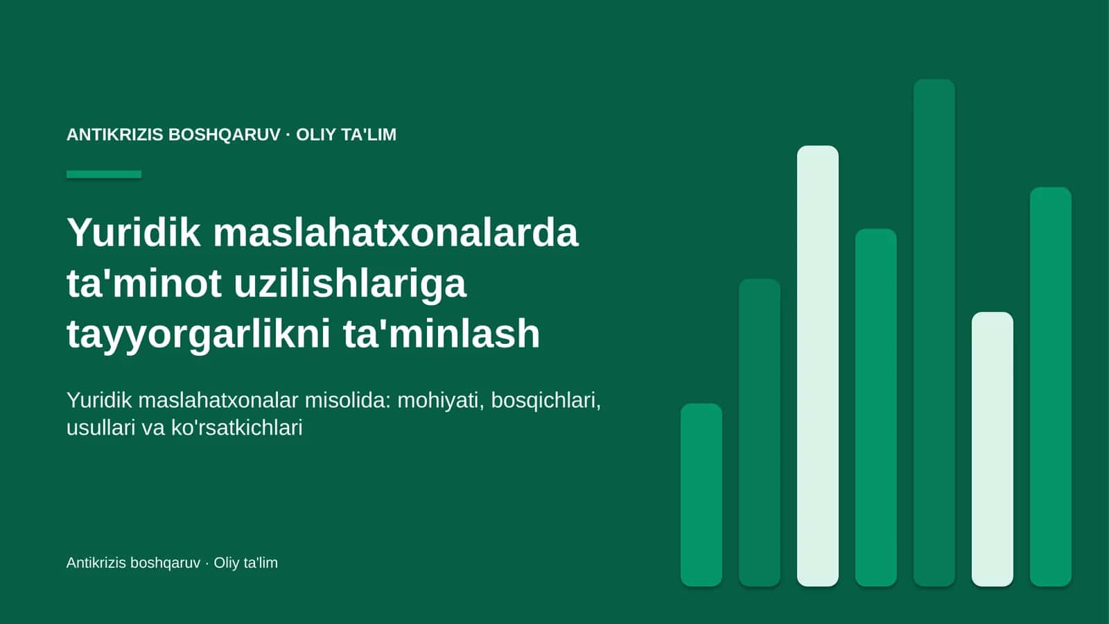 Asosiy xizmat — qisqa huquqiy maslahat va tushuntirish