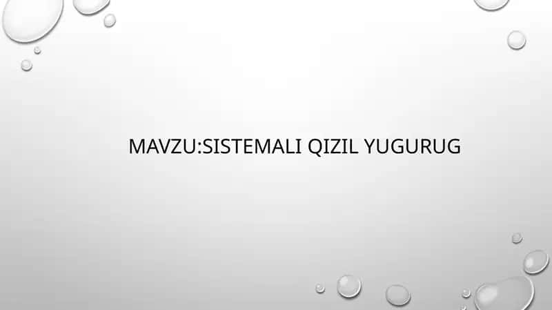 Sistemali qizil yugurik