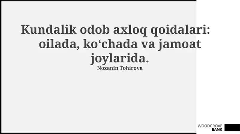 Kundalik odob axloq qoidalari