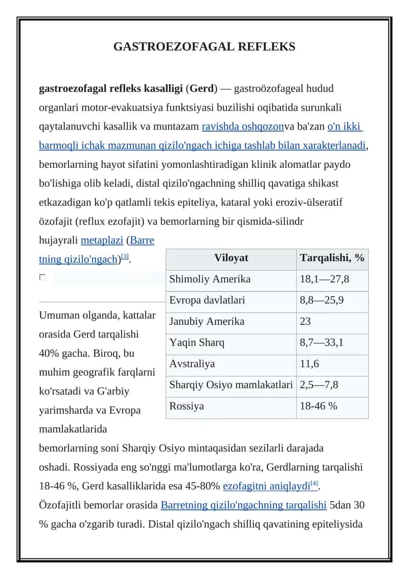 GASTROEZOFAGAL REFLEKS