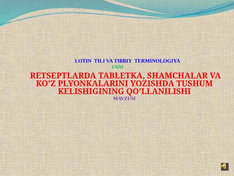 LOTIN TILI VATIBBIY TERMINOLOGIYA FANI