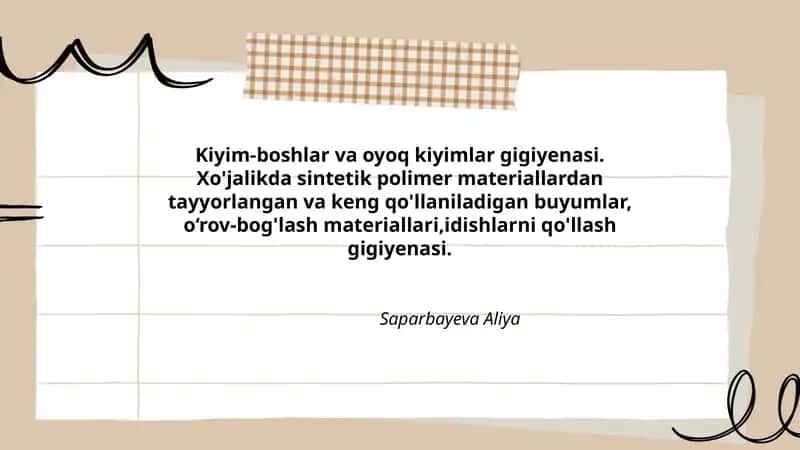 Kiyim-boshlar va oyoq kiyimlar gigiyenasi