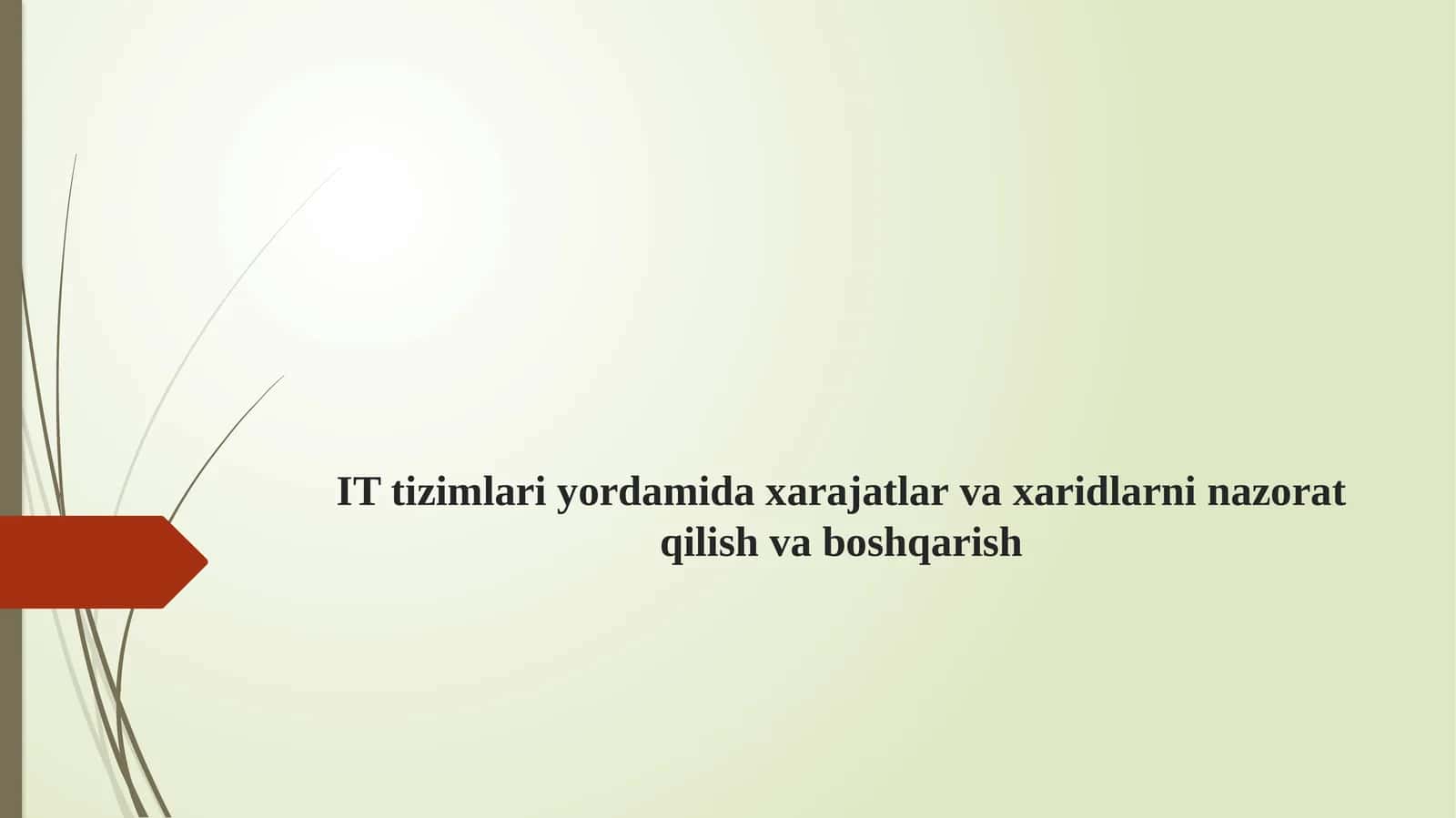 IT tizimlari yordamida xarajatlar va xaridlarni nazorat qilish va boshqarish