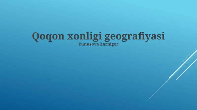 Qoqon xonligi geografiyasi