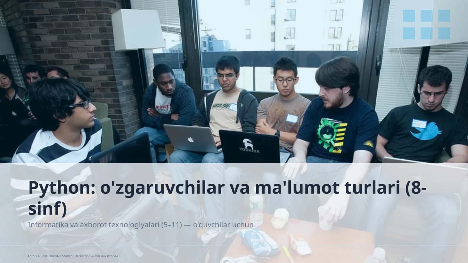 Python: o'zgaruvchilar va ma'lumot turlari (8-sinf)