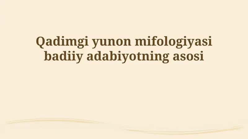 QADIMGI YUNON MIFOLOGIYASI