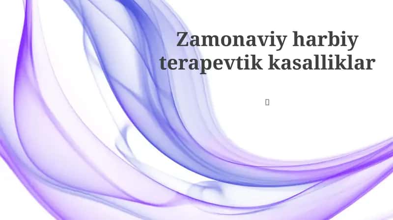Zamonaviy harbiy terapevtik kasalliklar